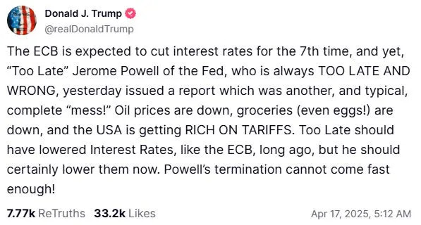 Elizabeth Warren warns of a stock market crash if Trump can fire Jerome Powell